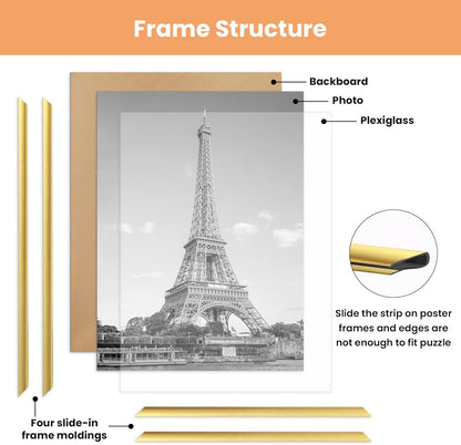 upsimples 24x36 Poster Frame Black 3 Pack, Scratch-Proof Picture Frames 24 x 36 for Photo Gallery - Slide-In Strips, Horizontal or Vertical Wall Mounting