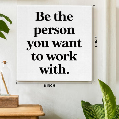 Inspirational Farmhouse Canvas Print Wall Art Decor One Small Positive Thought in the Morning Can Change Your Whole Day Sign Painting Plaque Rustic Home Decoration (8 X 8 Inches, Framed)