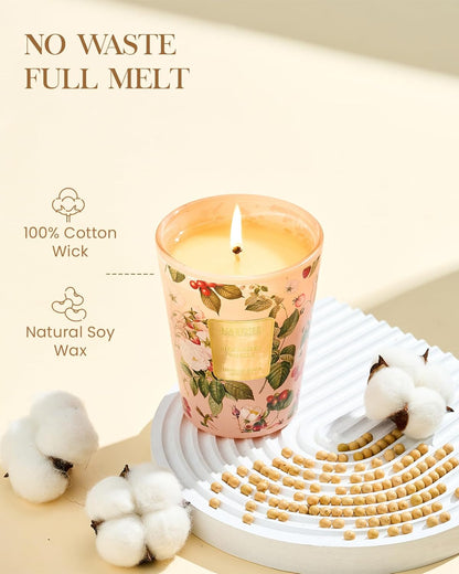 M&SENSE Jasmine Candles Highly Scented 3 Wick 35oz 150 Hours Burn Extra Large Jar Candles for Women, Natural Soy Wax Aromatherapy Candle for Stress Relief, Meditation, Yoga, Spa - Colors B