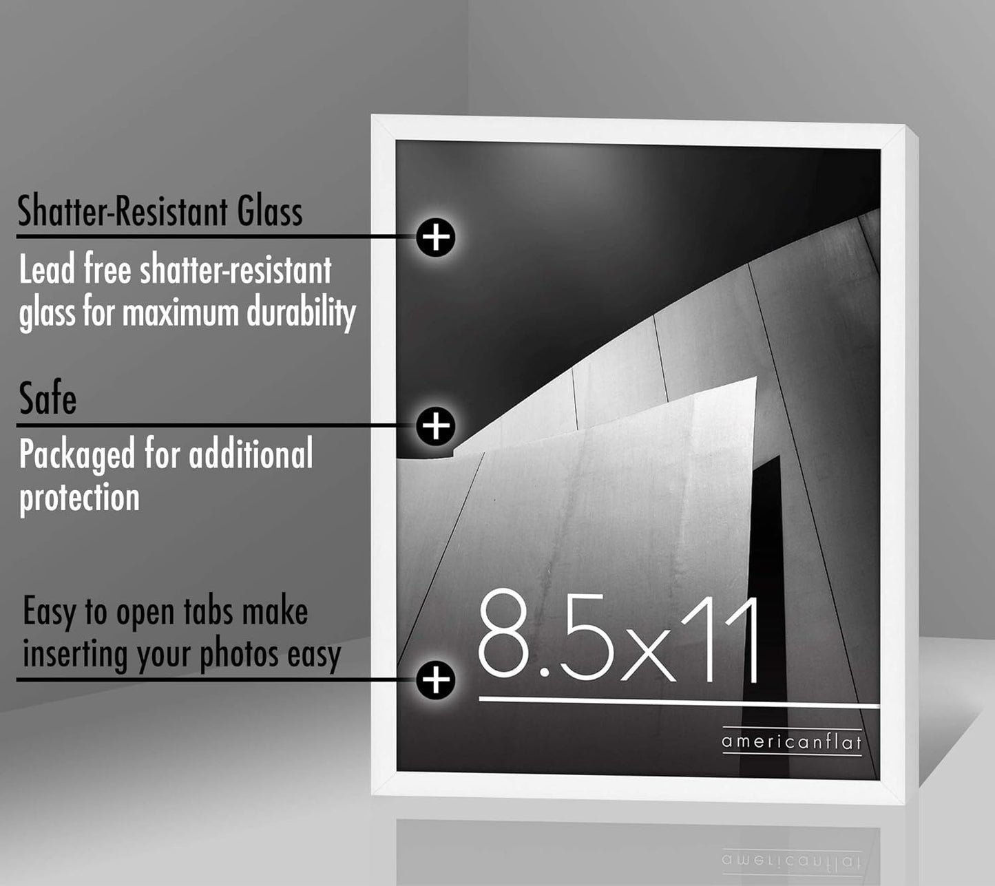 Americanflat 24x36 Poster Frame with Polished Plexiglass - Streamline Collection - Thin Border Picture Frame for Wall Display - Hanging Hardware Included - Black - Colors D