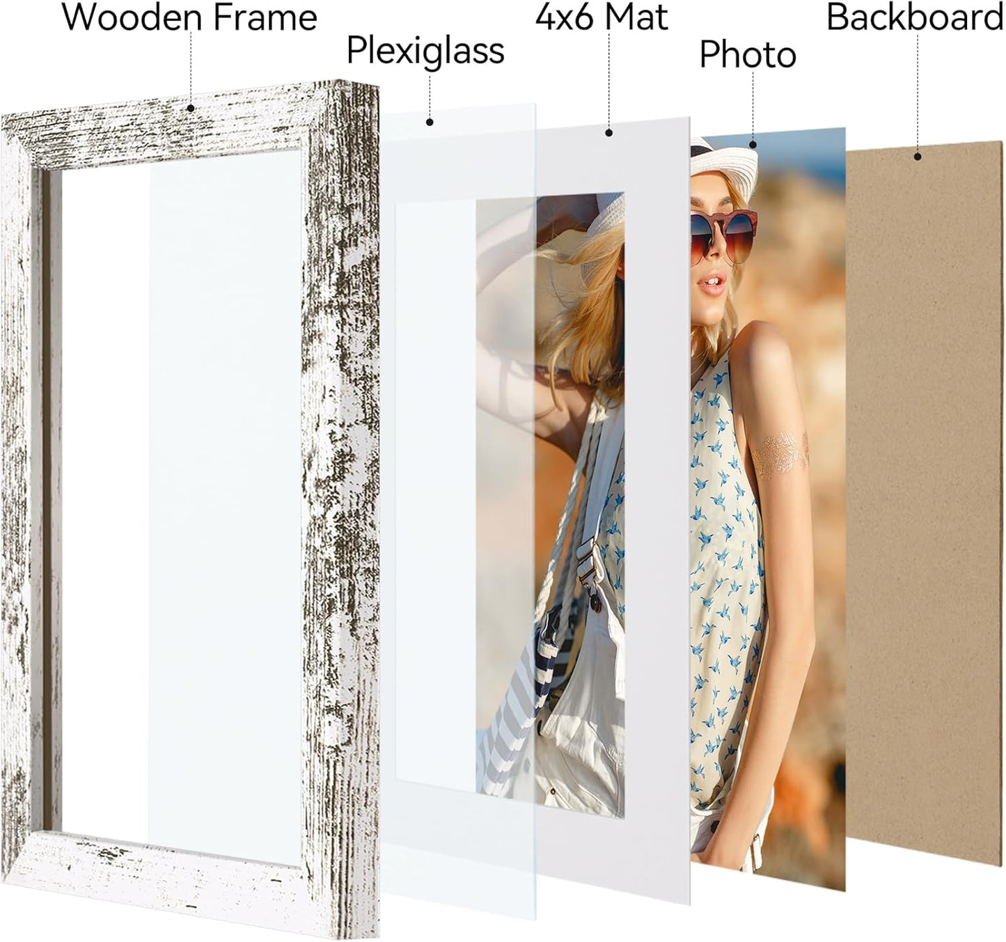 Vittanly 11x14 Picture Frame, Display Pictures 8x10 with Mat or 11x14 without Mat, Photo Frame for Wall Mounting, Black, 1 Pack - Colors B