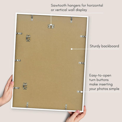 Americanflat 24x36 Poster Frame with Polished Plexiglass - Streamline Collection - Thin Border Picture Frame for Wall Display - Hanging Hardware Included - Black - Colors D