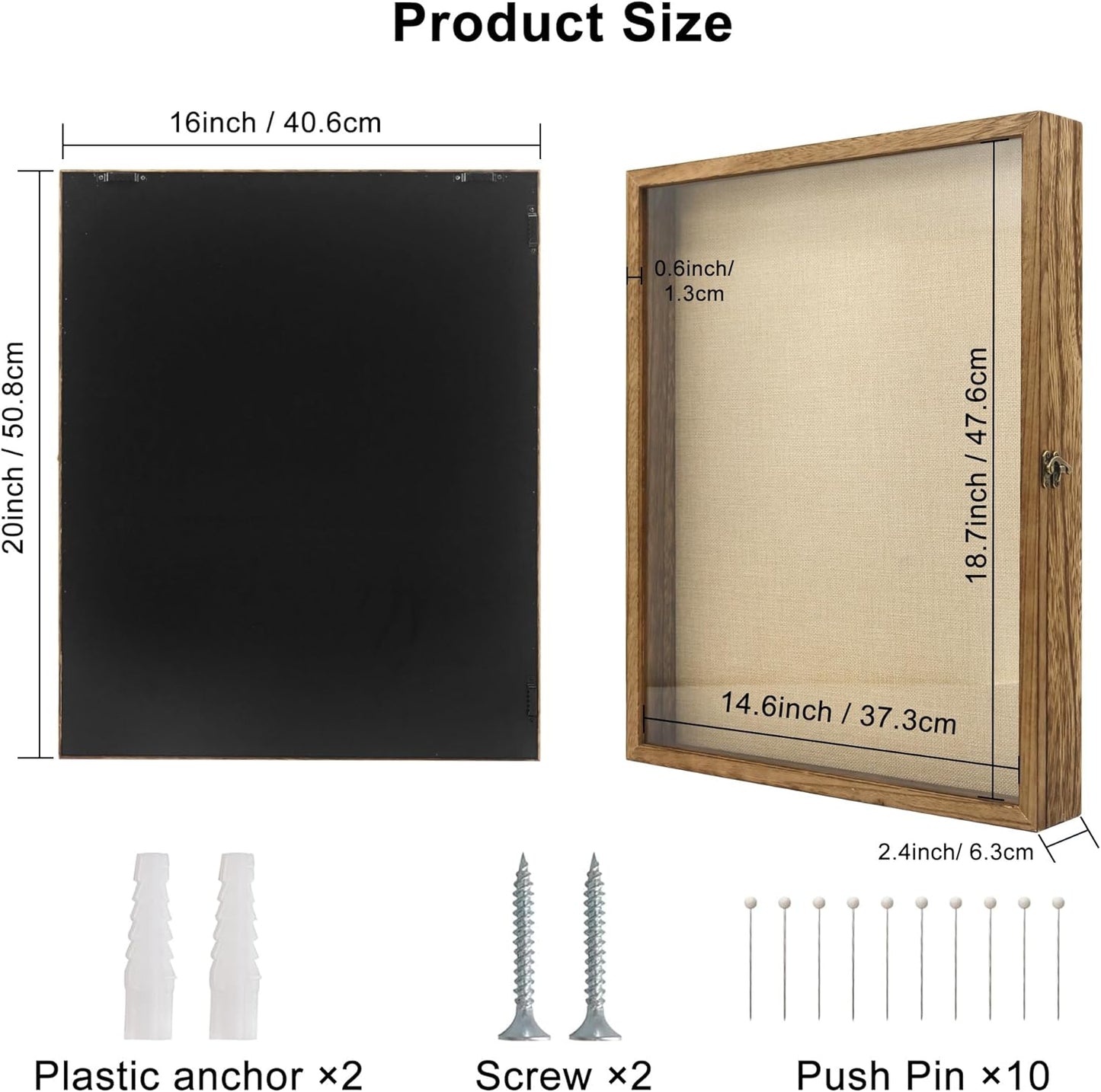 GraduatePro Shadow Box Frame 11x14 Display Case with Linen Back, Real Glass Window Door with Hinge, Picture Frame Wedding Bouquet Memorabilia Medals Photos Memory Box for Keepsakes, Carbonized Black
