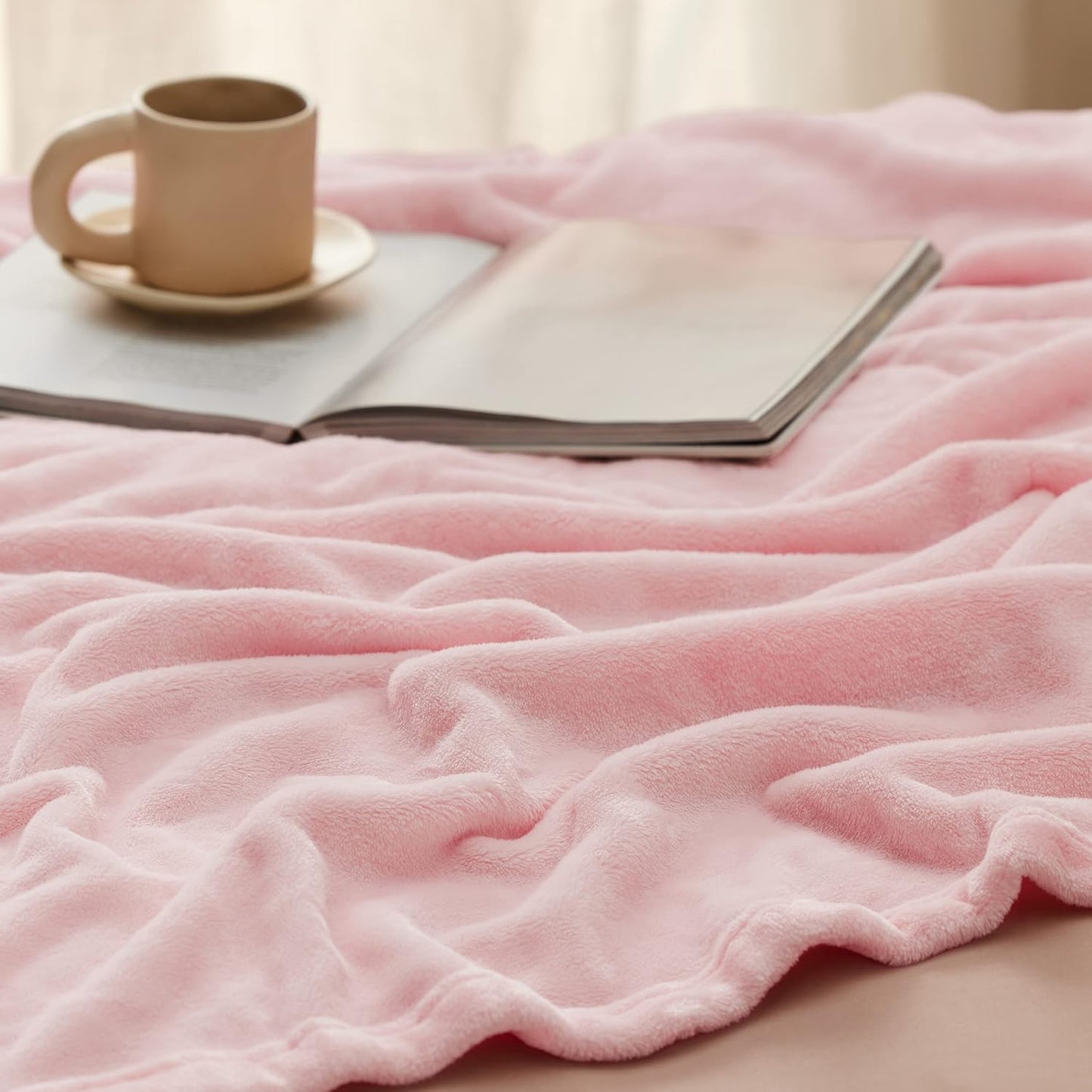 Bedsure GentleSoft Fleece Throw Blanket for Couch Grey - Lightweight Plush Fuzzy Cozy Soft Blankets and Throws for Sofa, Couch, Travel, Camping, 50x60 inches - Colors A