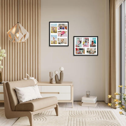 PHAREGE 5 Openings 4x6 Picture Frame Collage Black 4 Pack, 11x14 Poster Frame Set of 4, Display Family Wedding Photos Horizontal or Vertical on The Wall