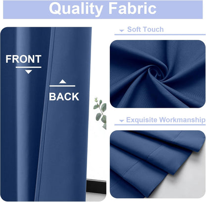 Simplebrand Ava Sage Green Blackout Curtains for Bedroom 63 Inch Length 2 Panels Set, Solid Thermal Insulated Energy Saving Rod Pocket Window Treatment Curtains Blackout Drapes, W40 x L63 Inch, Sage - Colors A