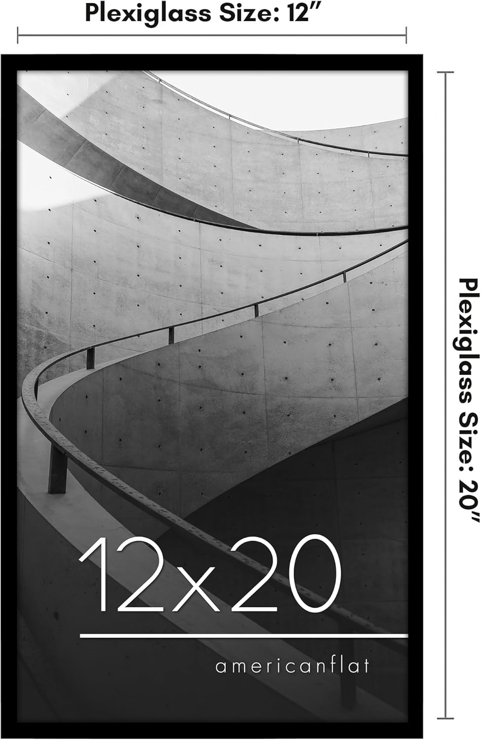 Americanflat 24x36 Poster Frame with Polished Plexiglass - Streamline Collection - Thin Border Picture Frame for Wall Display - Hanging Hardware Included - Black - Colors C