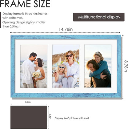 DUENPY 14x26 Collage Picture Frame 4x6 Collage Picture Frame Displays Twelve 4x6 inch Photos Available Horizontal Wall Mounting Display and Vertical Black - Colors A