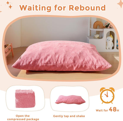 MAXYOYO 3 in 1 Kids Bean Bag Chair Couch, Convertible Chair Folds from Bean Bag to Lounger, Child Floor Sofa for Gaming, Reading, Floor Mattress with High-Density Foam Filling