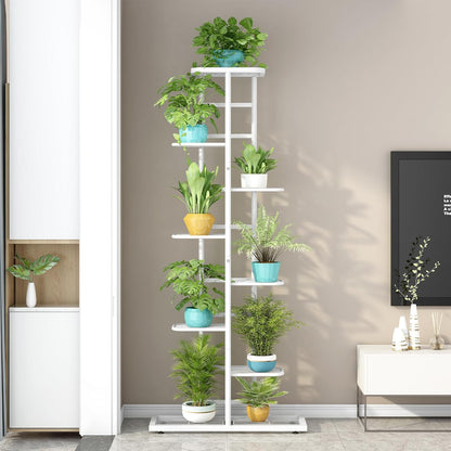 LINZINAR Plant Stand Indoor Outdoor Corner 4 Tier Metal Plant Shelf Patio Plant Rack for Garden Corner Balcony Living Room