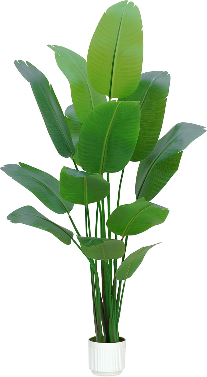 Bird of Paradise Plant Artificial 6ft,Faux Plants Indoor Tall with 12 Trunks - The Perfect Indoor Silk Floor Plant for Home Decor in Living Room, Office, and Bedroom (6FT Bird of Paradise)