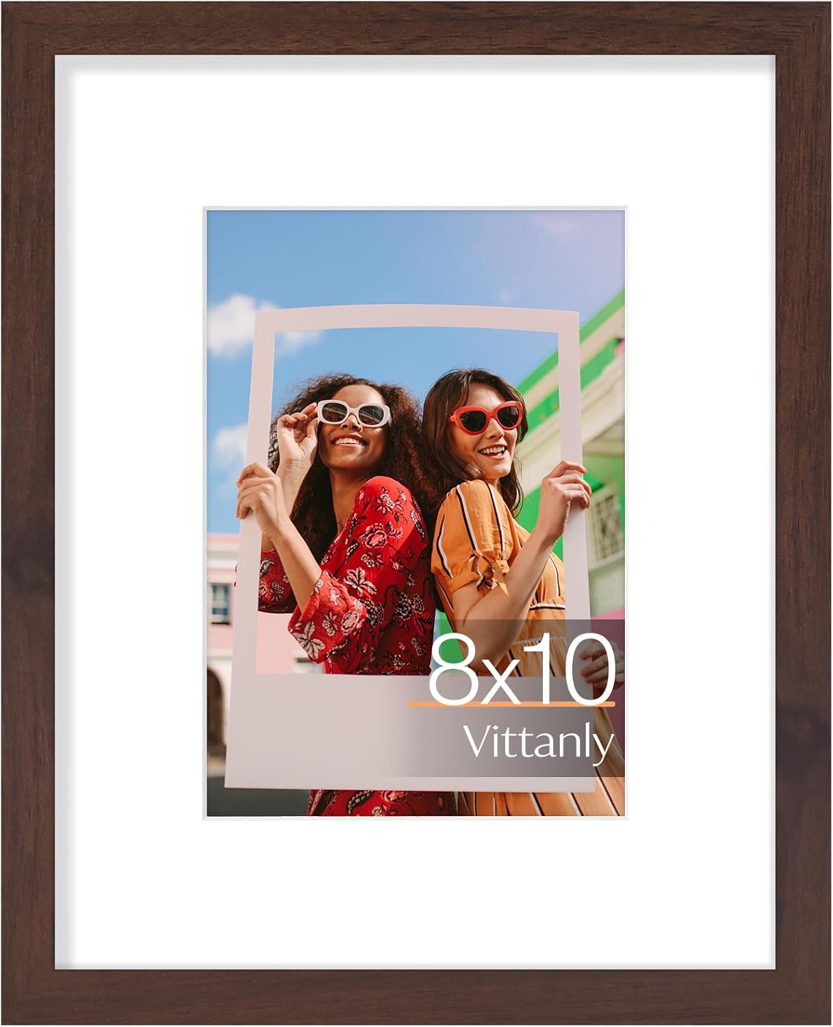 Vittanly 11x14 Picture Frame, Display Pictures 8x10 with Mat or 11x14 without Mat, Photo Frame for Wall Mounting, Black, 1 Pack - Colors B