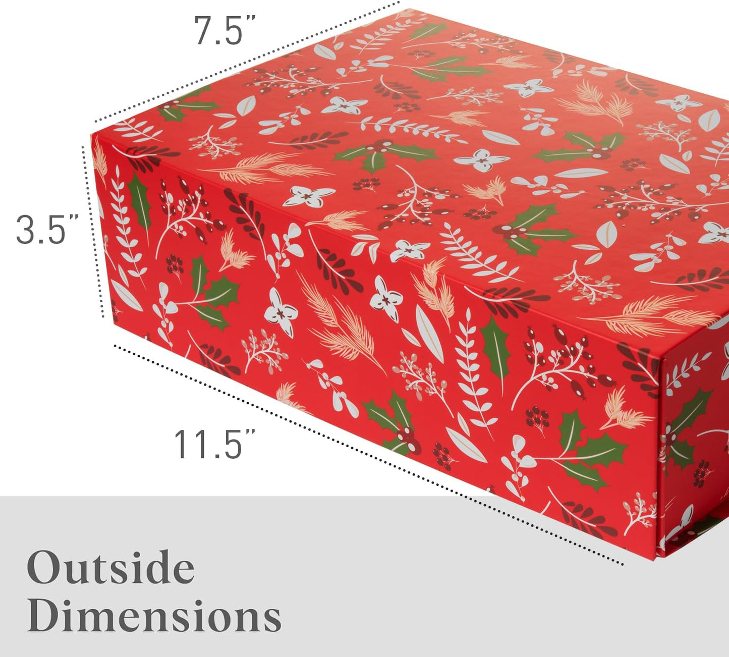 Luxury Keepsake Gift Box | Gold Floral Decorative Boxes with Magnetic Lids for Presents, Wedding Memory Box, and Bridal Gifts. 11.5" x 7.5" x 3.5"