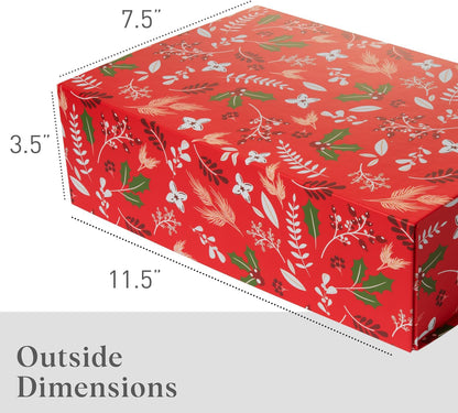 Luxury Keepsake Gift Box | Gold Floral Decorative Boxes with Magnetic Lids for Presents, Wedding Memory Box, and Bridal Gifts. 11.5" x 7.5" x 3.5"