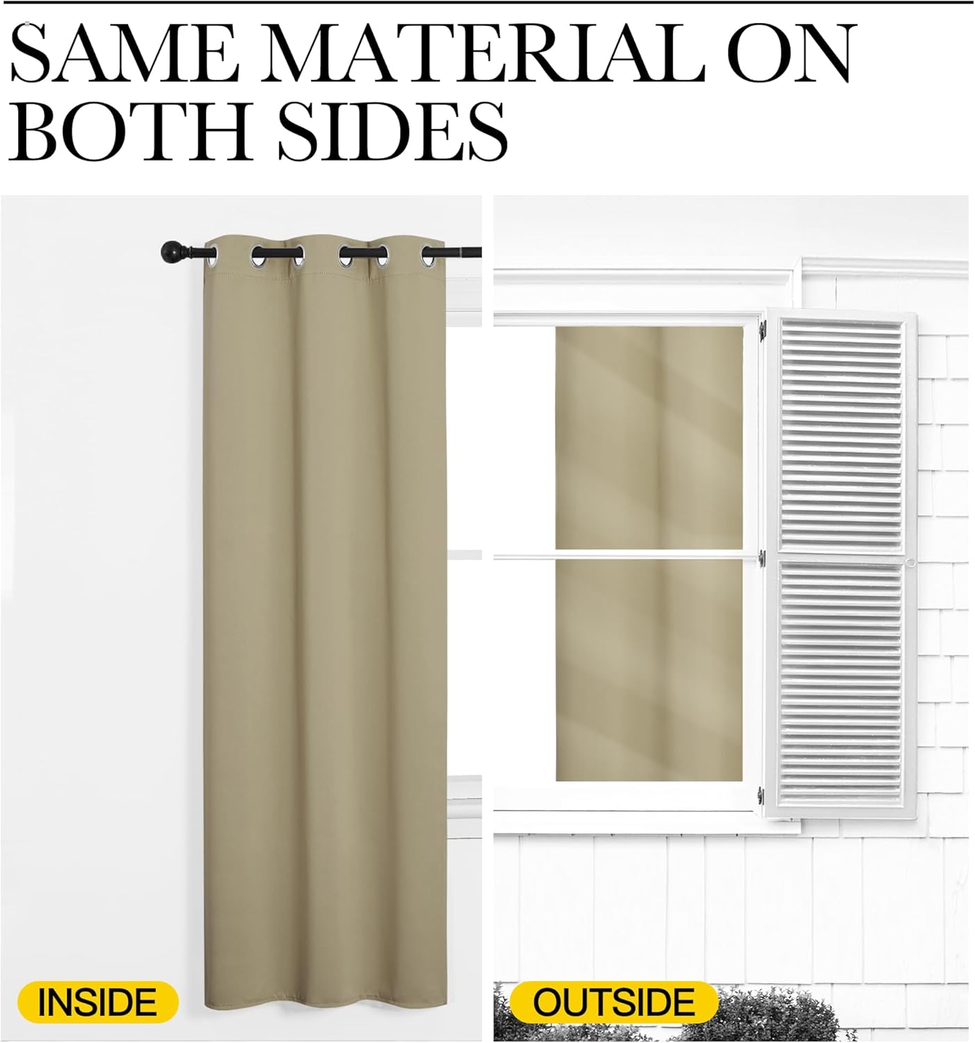 NICETOWN Halloween Pitch Black Solid Thermal Insulated Grommet Blackout Curtains/Drapes for Bedroom Window (2 Panels, 42 inches Wide by 63 inches Long, Black) - Colors E