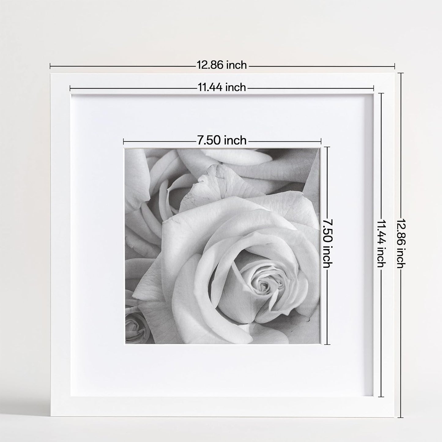 eletecpro 12x12 Picture Frames Set of 9 with Clear Acrylic Cover, Display 8x8 Photos with Mat or 12x12 Without, Classic and Sturdy Square Collage Gallery Wall Decor, Easy Wall Mount, Black