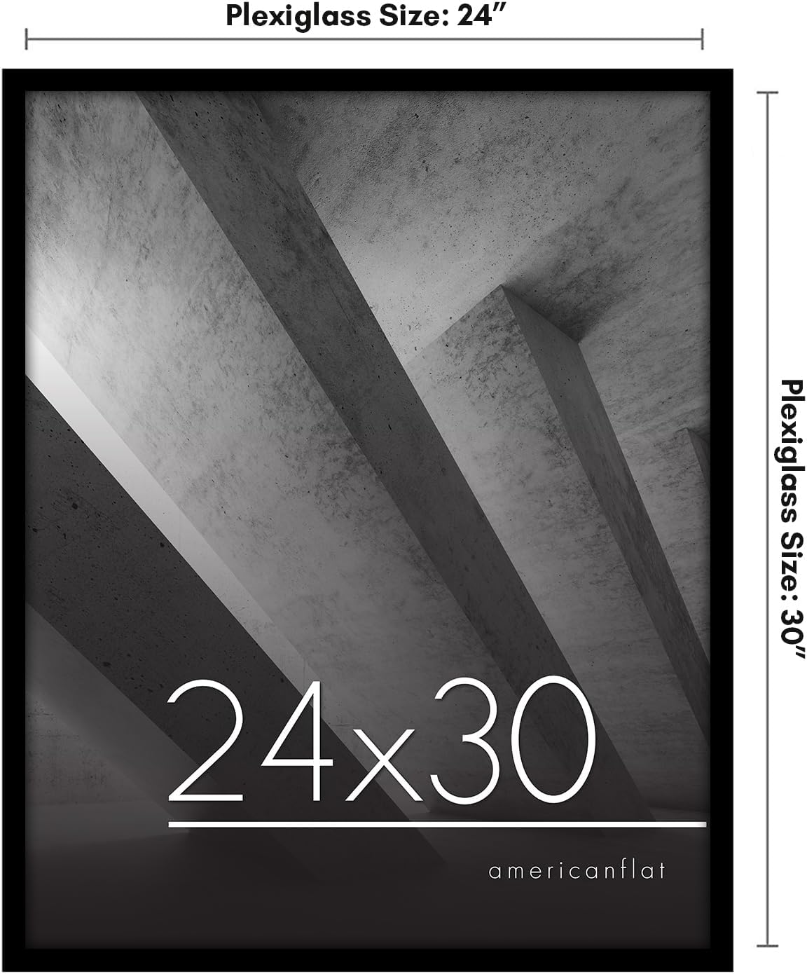 Americanflat 24x36 Poster Frame with Polished Plexiglass - Streamline Collection - Thin Border Picture Frame for Wall Display - Hanging Hardware Included - Black - Colors A