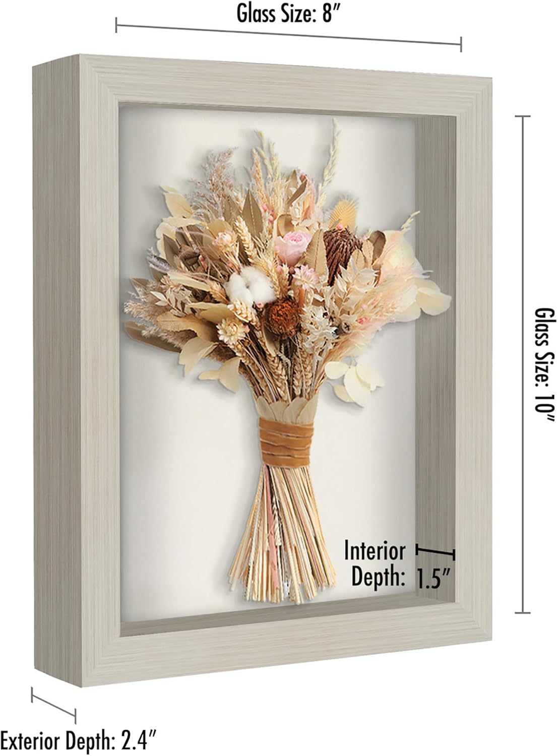 Americanflat 12x16 Shadow Box Frame with Polished Plexiglass - Silhouette Collection - Large Shadow Box Display Case for Tabletop and Wall Display - Black with Soft Felt Back