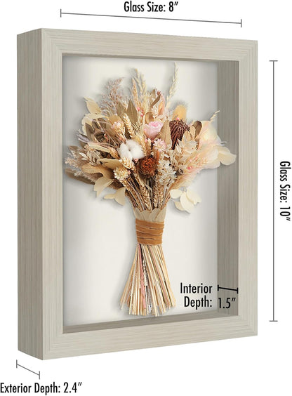 Americanflat 12x16 Shadow Box Frame with Polished Plexiglass - Silhouette Collection - Large Shadow Box Display Case for Tabletop and Wall Display - Black with Soft Felt Back