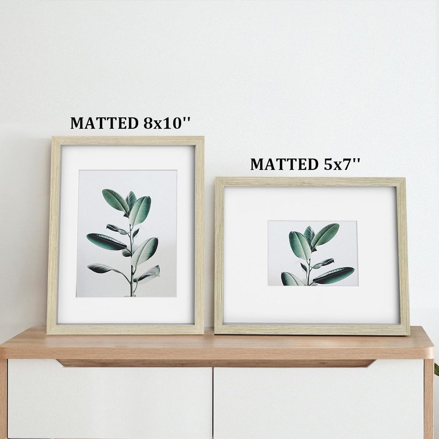 Egofine 8x10 Picture Frames Set of 4, Made of Solid Wood Covered by Plexiglass 4x6 and 5x7 with Mat or 8x10 without Mat, for Table Top Display and Wall Mounting Photo Frame Black