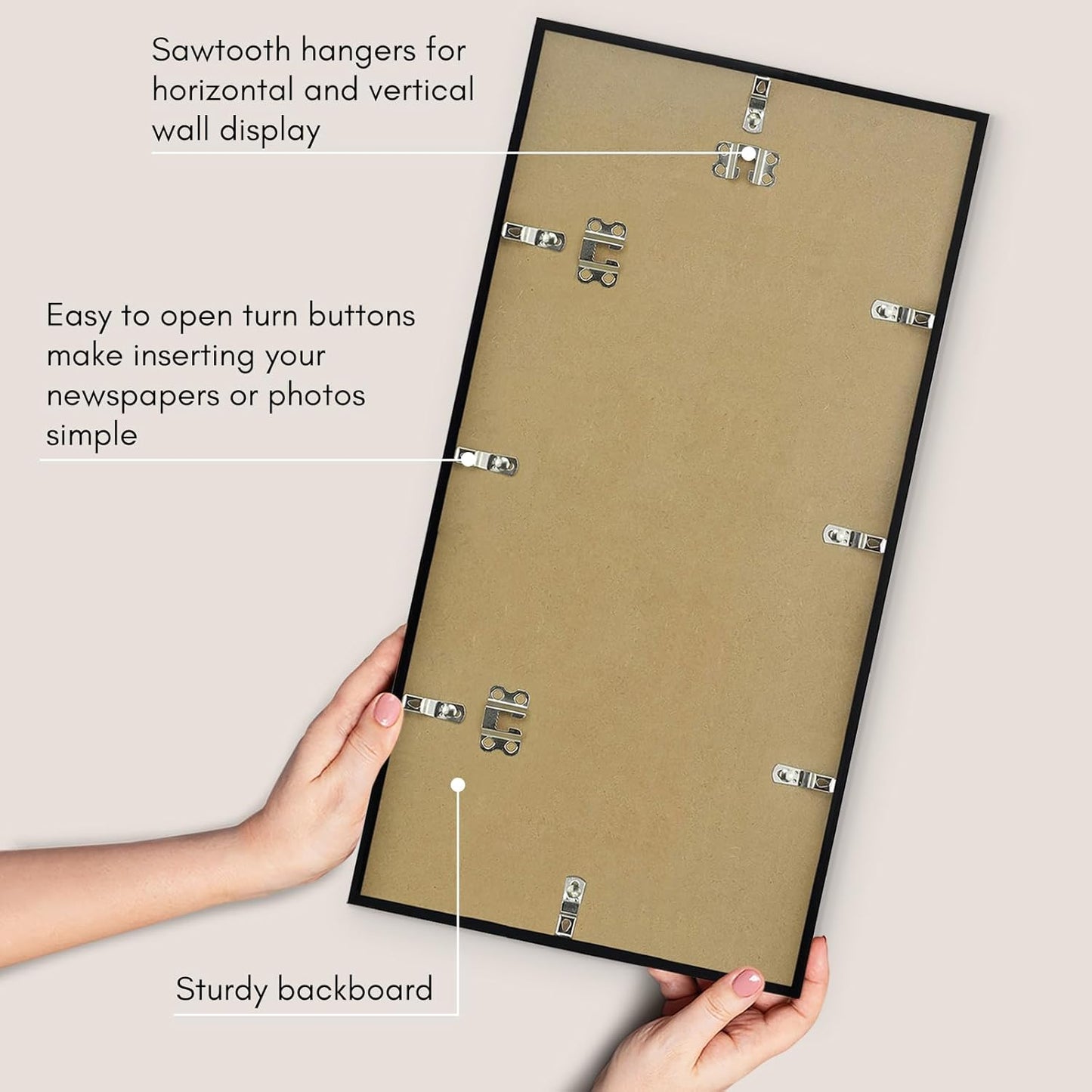 Americanflat 24x36 Poster Frame with Polished Plexiglass - Streamline Collection - Thin Border Picture Frame for Wall Display - Hanging Hardware Included - Black - Colors D