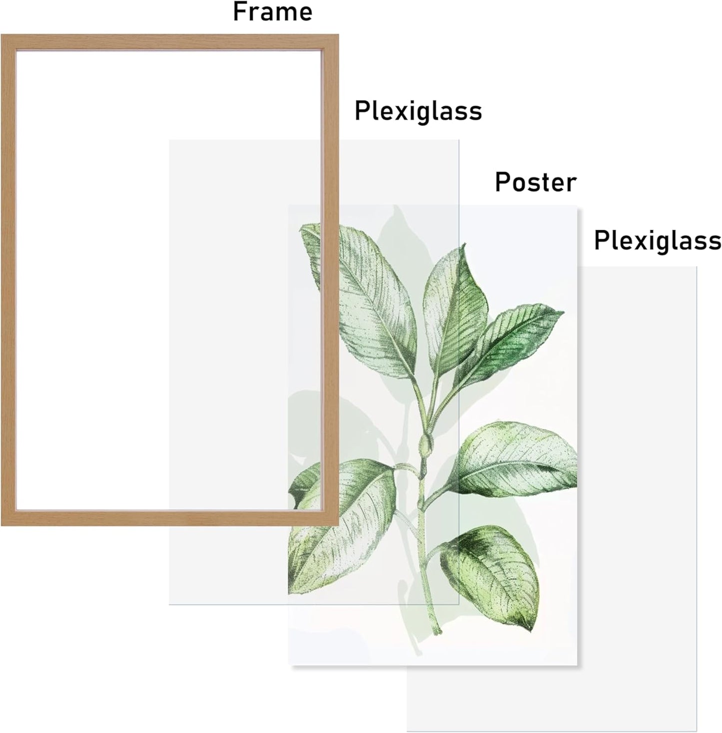 CORE ART 8x10 Floating Picture Frame,Double Plexglass Floating Frame for 5x7,4x6 Pictures,Wall or Tabletop Display,Black