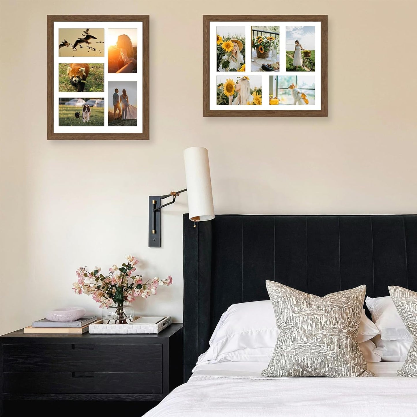 JCJMY 11x14 Picture Frame, 4x6 Collage Picture Frame, Display 5 Pcs 4x6 Photos or 11x14 Picture, Five Opening 4x6 Collage Frame for Wall Hanging, Lightweight 4 x 6 Multi Pictures Frame, Black