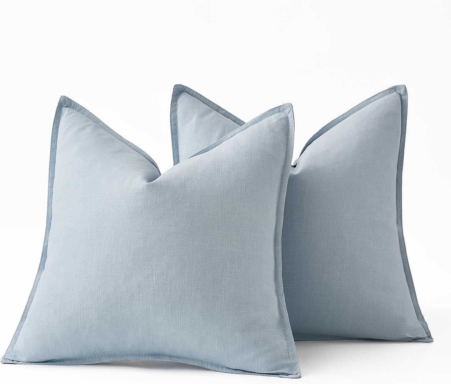 MIULEE Decorative Linen Euro Sham Pillow Covers 26x26 Cream White Boho Farmhouse Neutral Couch Throw Pillows for Bed Pack of 2 Accent Modern Pillowcase Sofa Livingroom Home Decor