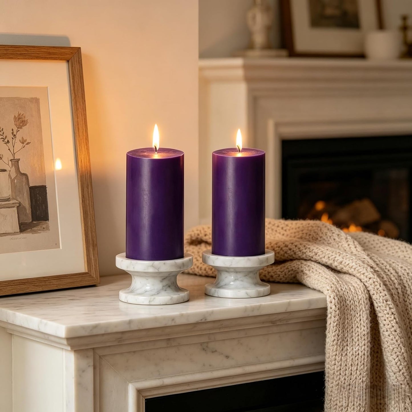 2 Pack 3x6 Inch Sage Green Unscented Pillar Candles - 70 Hour Long Burning Dripless Smokeless Candles for Home Decor Weddings Festivals Spa Meditation