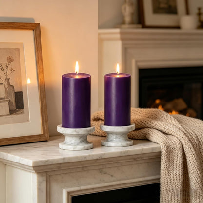 2 Pack 3x6 Inch Sage Green Unscented Pillar Candles - 70 Hour Long Burning Dripless Smokeless Candles for Home Decor Weddings Festivals Spa Meditation