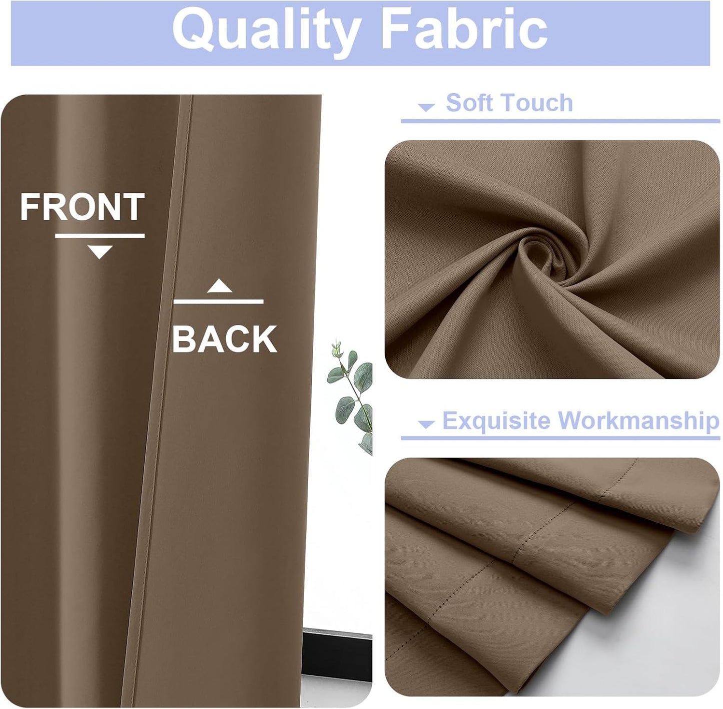 Simplebrand Ava Sage Green Blackout Curtains for Bedroom 63 Inch Length 2 Panels Set, Solid Thermal Insulated Energy Saving Rod Pocket Window Treatment Curtains Blackout Drapes, W40 x L63 Inch, Sage - Colors B