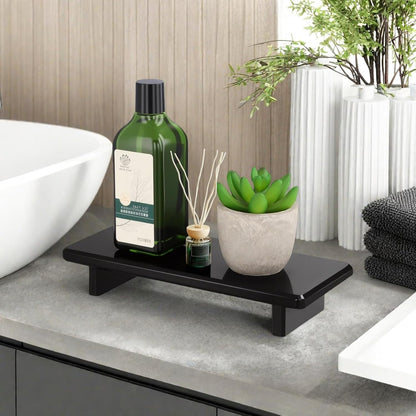 Chivalral Acrylic Bathroom Counter Tray: Water-Resistant Kitchen and Bathroom Tray Countertop Decor,Perfect for Soap Dish,Vanity,Plant,Candle Decor,and Riser Organizer-Small