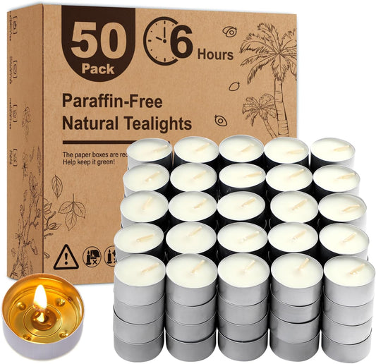 Unscented Tea Lights Candles 200 Pack,6 Hours Long Burning White Tea Candles Bulk,Non-Paraffin, Clean Burn, Smokeless, Palm Tealight Candles for Wedding,Centerpiece,Christmas Lights,Home Dceor