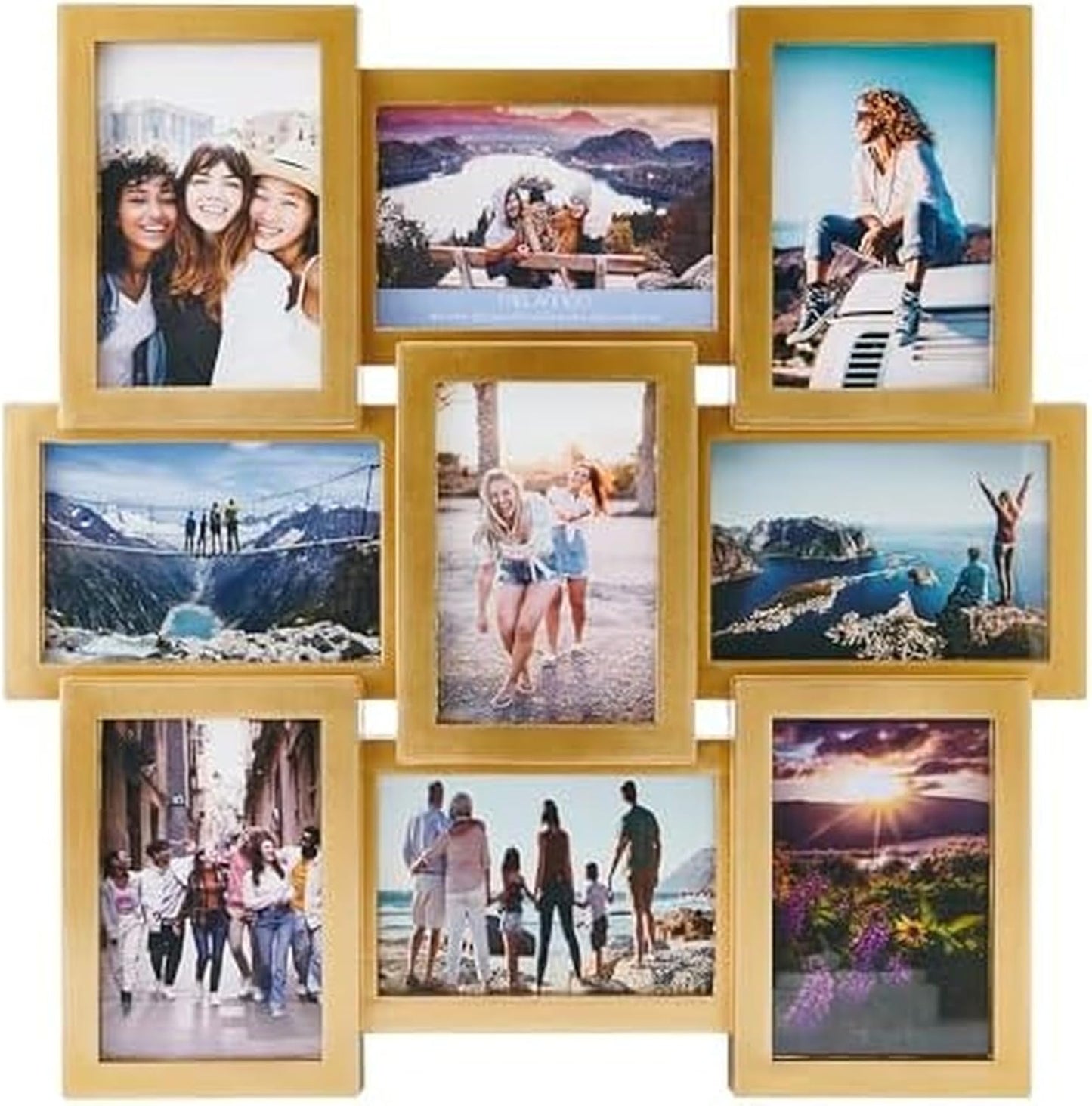 MELANNCO Collage Picture Frame for Wall, Holds 12 Photos - Six 4x6 and Six 6x4 Images, 18x23 Inch Black Plastic Frame, Hang Horizontal or Vertical, Gallery Wall Decor