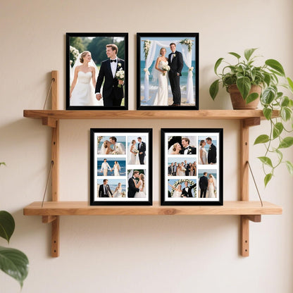 FIXSMITH 8x10 Picture Frame Set of 2, Photo Frame with HD Plexiglass, Display Pictures 5x7 with Mat or 8x10 Without Mat Multi Picture Frames Collage for Tabletop or Wall Display, Black