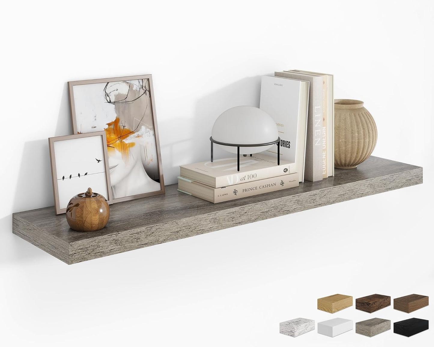 RICHFOCUS 72Inch Floating Shelves for Wall 2 Pack Shelves for Bedroom|Kitchen|Bathroom Wall Mounted Rustic Wood Floating Shelf with Invisible Brackets for Books|Storage|Decor, Rustic Brown
