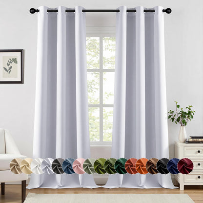 MIULEE Blackout Curtains for Bedroom Living Room 2 Panels, Thermal Insulated Room Darkening Drapes Grommet Noise Reducing Light Blocking Window Treatments 63 Inches Long 40x63 Inch Black - Colors B