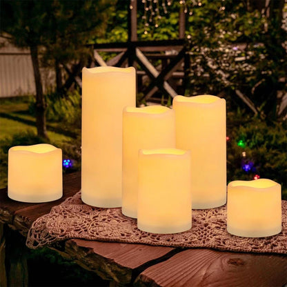 Enpornk Set of 24 Flameless Led Battery Opeated (D2.2'' x H4''5''6'') Waterproof Outdoor Indoor Candles with 10-Key Remotes and Cycling 24 Hours Timer