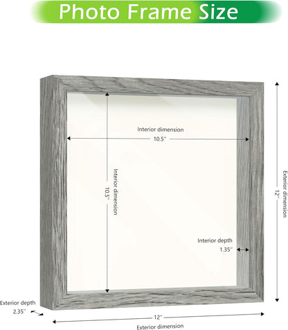 FrameWorks 11” x 14” Dark Oak Wooden Shadow Box Frame – Display Case with Soft Felt Back, Memory Box with Tempered Glass, Display Box with Elegant White Ball Push Pins, Wooden Flower Box