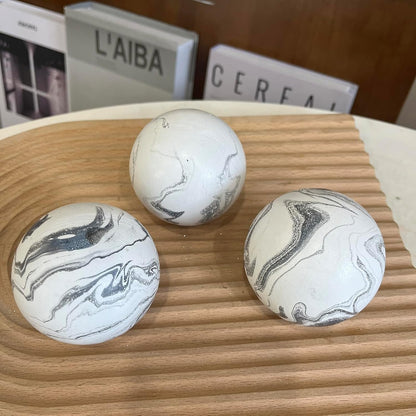 Set of 6 Decorative Orbs for Bowls and Vases - Circle Pattern - Resin Round Sphere Balls for Living, Dining Room Coffee Table Centerpiece Home Decor