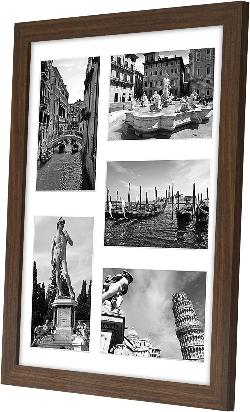 Americanflat 4x6 Collage Picture Frame with Shatter-Resistant Glass - Fits Five 4x6 Photos or Use as One 11x14 Picture Frame - Signature Collection - Collage Frames for Wall Display - Black