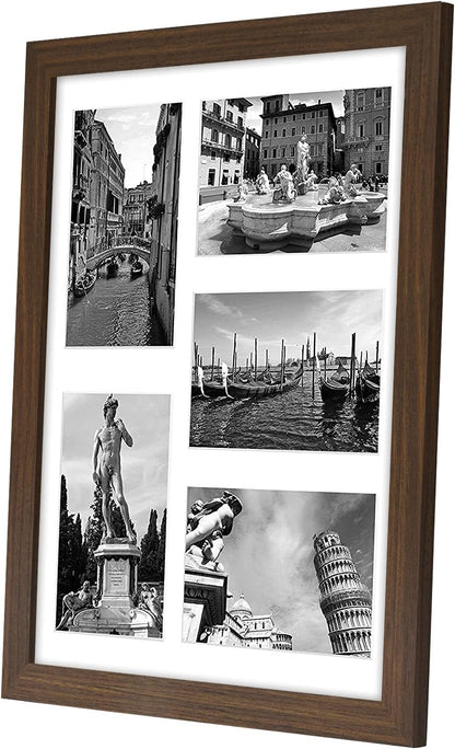 Americanflat 4x6 Collage Picture Frame with Shatter-Resistant Glass - Fits Five 4x6 Photos or Use as One 11x14 Picture Frame - Signature Collection - Collage Frames for Wall Display - Black