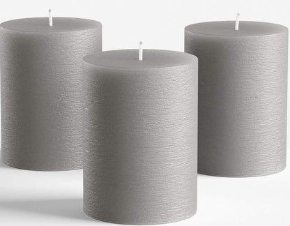 Melt Candle Pillar Candles, 3 Pack - Unscented Candles for Home, Church, Weddings, & More - 3" x 4", Ivory