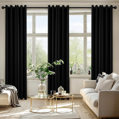 MIULEE Blackout Curtains for Bedroom Living Room 2 Panels, Thermal Insulated Room Darkening Drapes Grommet Noise Reducing Light Blocking Window Treatments 63 Inches Long 40x63 Inch Black - Colors B