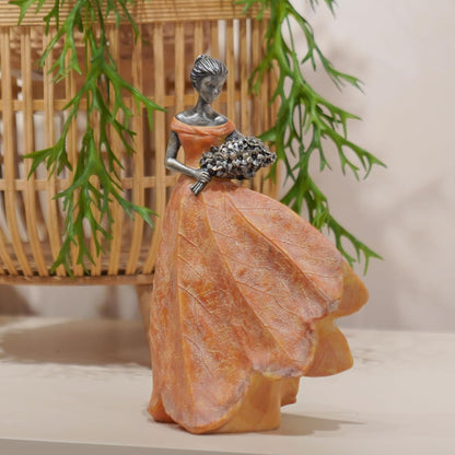 Guichifun Fairy Statue Collection Home Decoration - Leaf Angel Girls Resin Modern Table Decor for Living Room Office Sculpture Decor for Women Indoor Rustic Figurines Gift 5 x 3 x 7.5 Inch