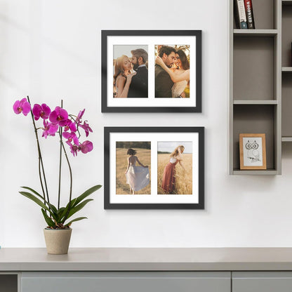 DUENPY 14x26 Collage Picture Frame 4x6 Collage Picture Frame Displays Twelve 4x6 inch Photos Available Horizontal Wall Mounting Display and Vertical Black - Colors A