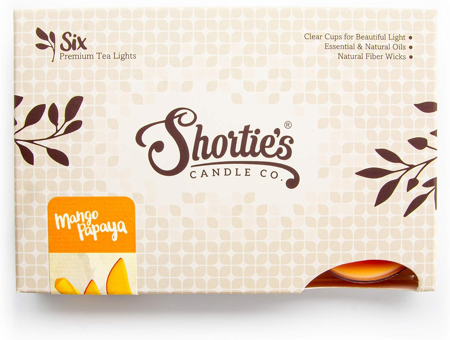 Shortie's Candle Company Coconut Cove Premium Tealight Candles - 6 White Highly Scented Tea Lights - Beautiful Candlelight - Made in the USA - Fruit & Berry Collection