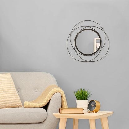 Gold Sunburst Mirrors for Wall Decorative Metal Round Art Mirrors Large Wall Decor Hanging Mirror for Bathroom Bedroom Living Room Vanity Entryway 16"