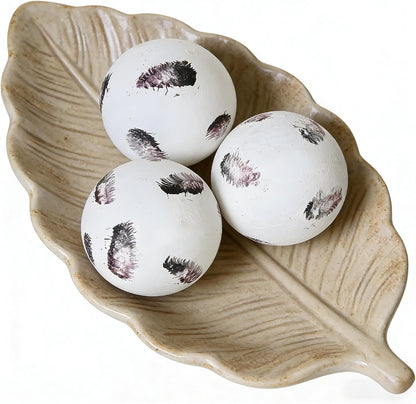Set of 6 Decorative Orbs for Bowls and Vases - Circle Pattern - Resin Round Sphere Balls for Living, Dining Room Coffee Table Centerpiece Home Decor