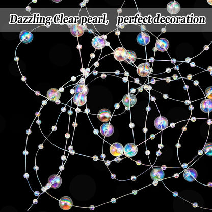 Tondiamo 24 Pcs Artificial Pearl String for Floating Candle Faux Pearls Beads String Garland Centerpiece Decoration for Vases Filler Wedding Spring Holiday Party Decor(Gold)